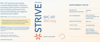 The full label for Strive Peptides BPC-157 500mcg