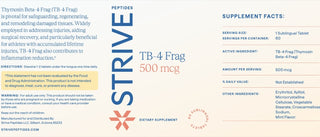The full label for Thymosin Beta 4 (TB-4) 500mcg from Strive Peptides
